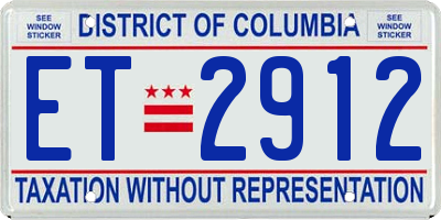 DC license plate ET2912