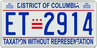 DC license plate ET2914