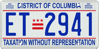 DC license plate ET2941