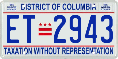DC license plate ET2943
