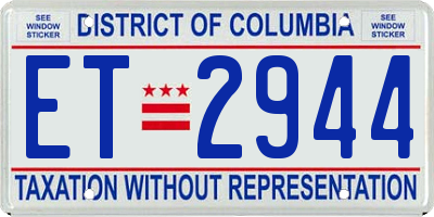 DC license plate ET2944