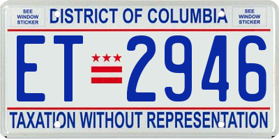 DC license plate ET2946