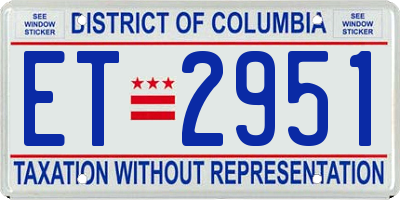DC license plate ET2951