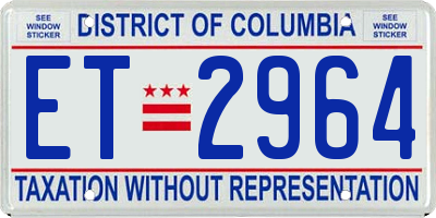 DC license plate ET2964