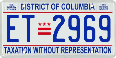 DC license plate ET2969