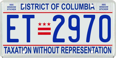 DC license plate ET2970