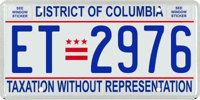 DC license plate ET2976