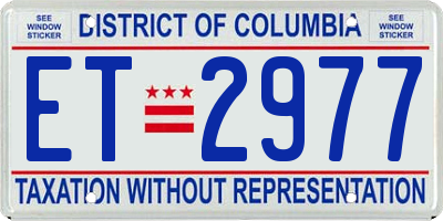 DC license plate ET2977