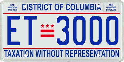 DC license plate ET3000
