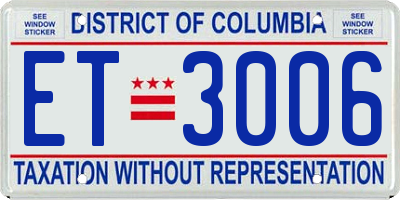 DC license plate ET3006