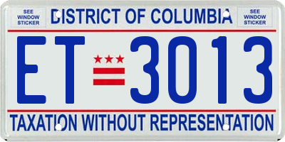 DC license plate ET3013