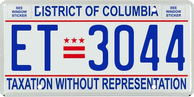 DC license plate ET3044