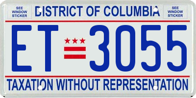 DC license plate ET3055