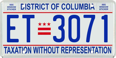 DC license plate ET3071