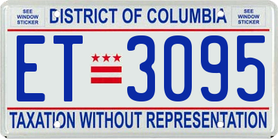 DC license plate ET3095