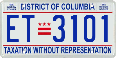 DC license plate ET3101