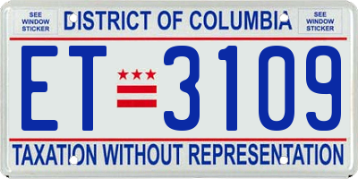 DC license plate ET3109