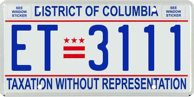 DC license plate ET3111