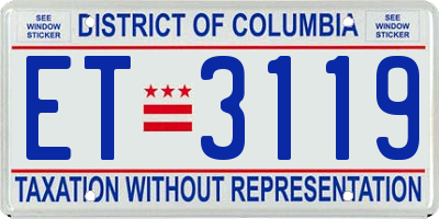 DC license plate ET3119