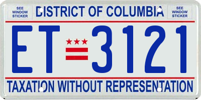 DC license plate ET3121