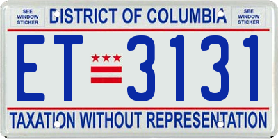 DC license plate ET3131