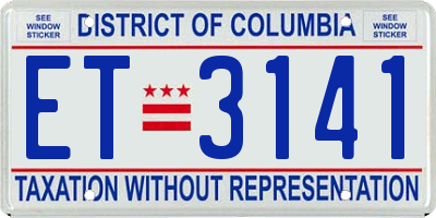 DC license plate ET3141
