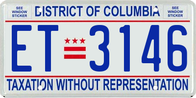 DC license plate ET3146