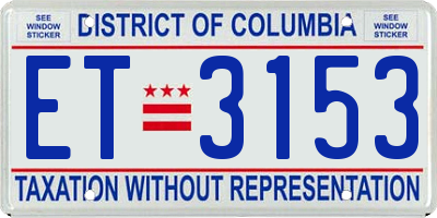 DC license plate ET3153
