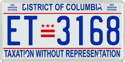 DC license plate ET3168