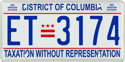 DC license plate ET3174