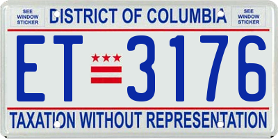 DC license plate ET3176