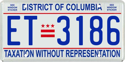 DC license plate ET3186