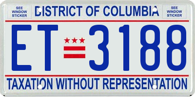 DC license plate ET3188
