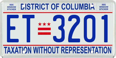 DC license plate ET3201