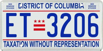 DC license plate ET3206
