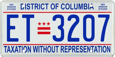 DC license plate ET3207