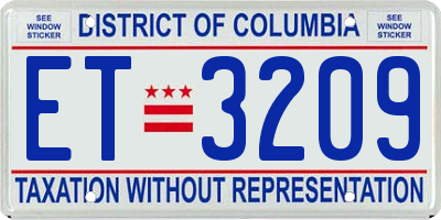 DC license plate ET3209