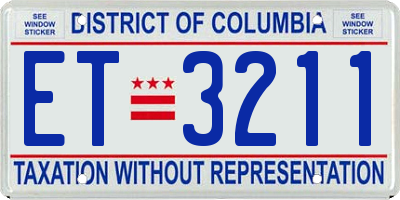 DC license plate ET3211