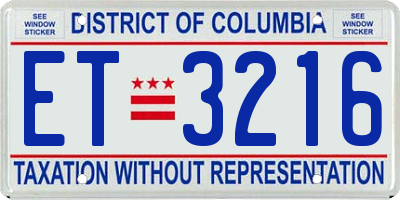 DC license plate ET3216