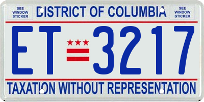 DC license plate ET3217