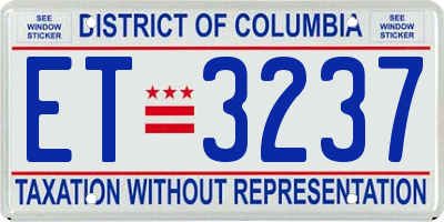 DC license plate ET3237