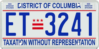 DC license plate ET3241