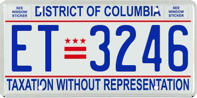 DC license plate ET3246
