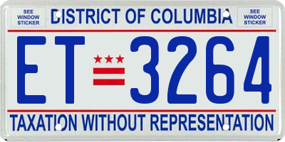 DC license plate ET3264
