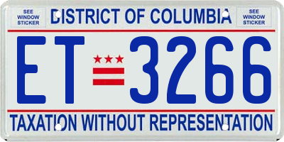 DC license plate ET3266
