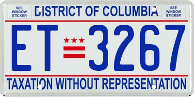 DC license plate ET3267