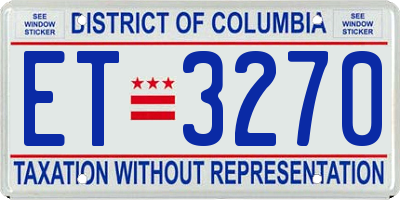 DC license plate ET3270