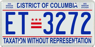 DC license plate ET3272