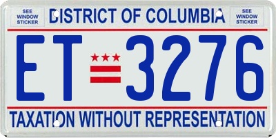 DC license plate ET3276