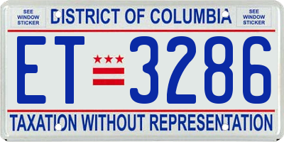 DC license plate ET3286